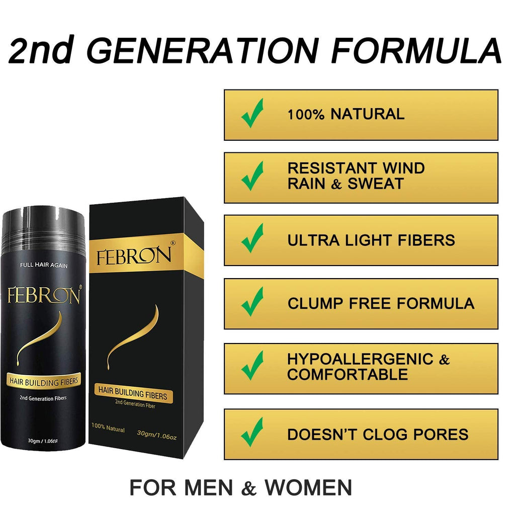 Febron Hair Building Fibers Black 30 Grams lifestyle application view