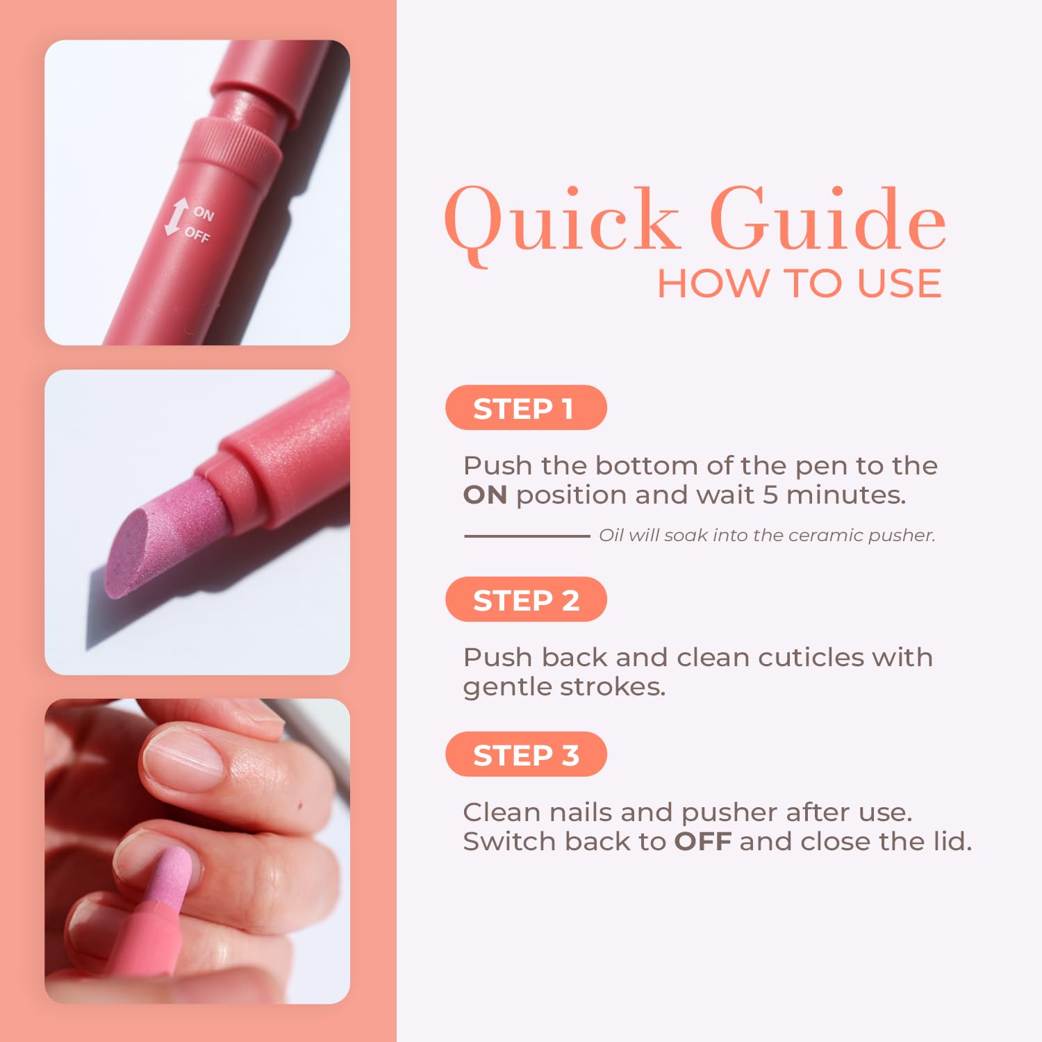 How to use demonstration for Victory Nail cuticle oil pusher