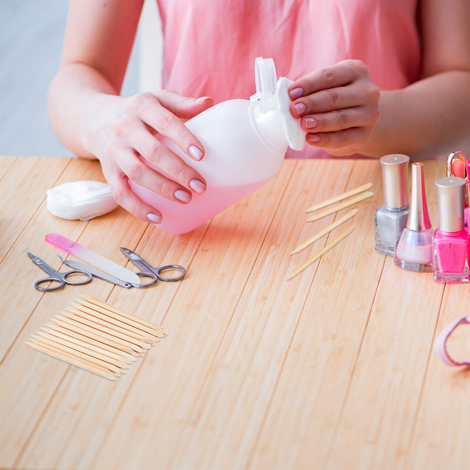 Disposable orange wood sticks for salon and home beauty use