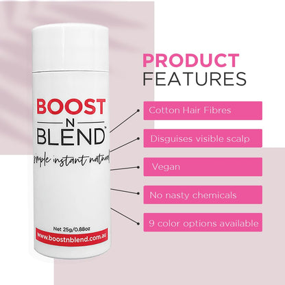 Boost N Blend hair building fibers application angle view