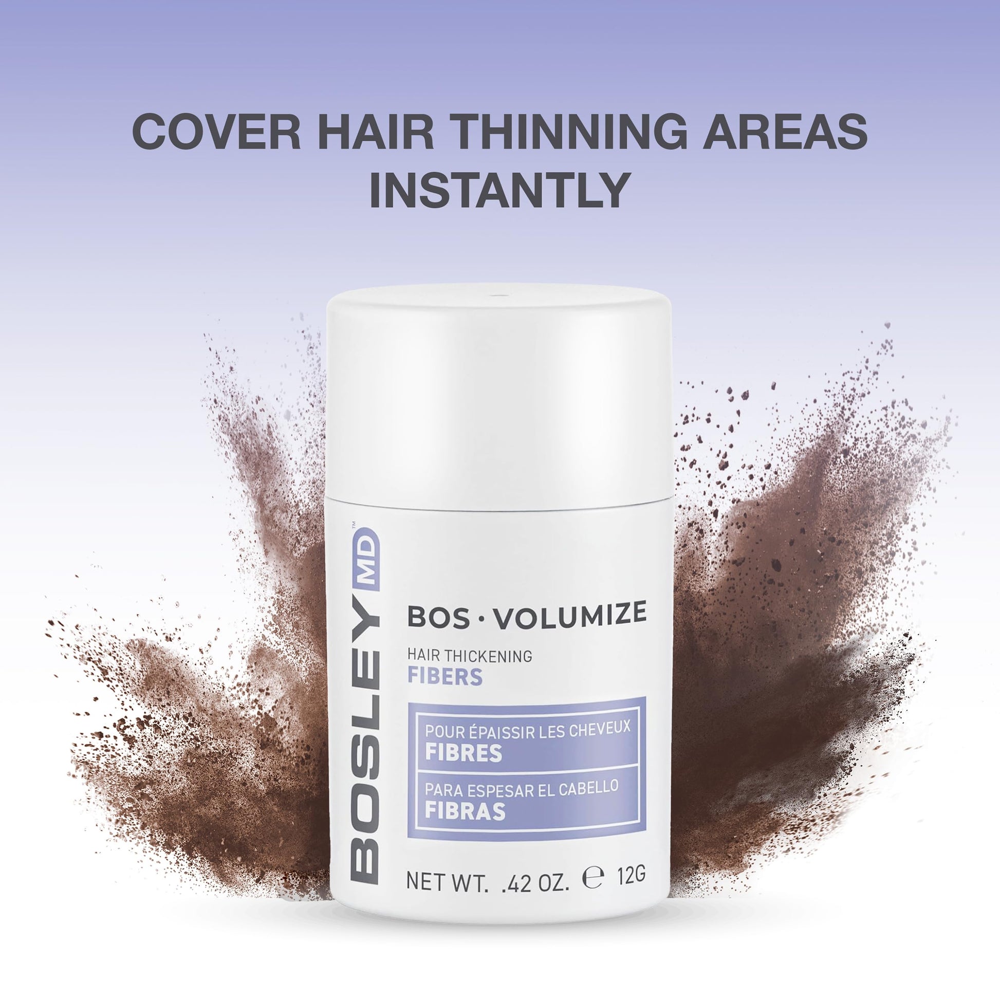 BosVolumize hair thickening fibers application mechanism close up view