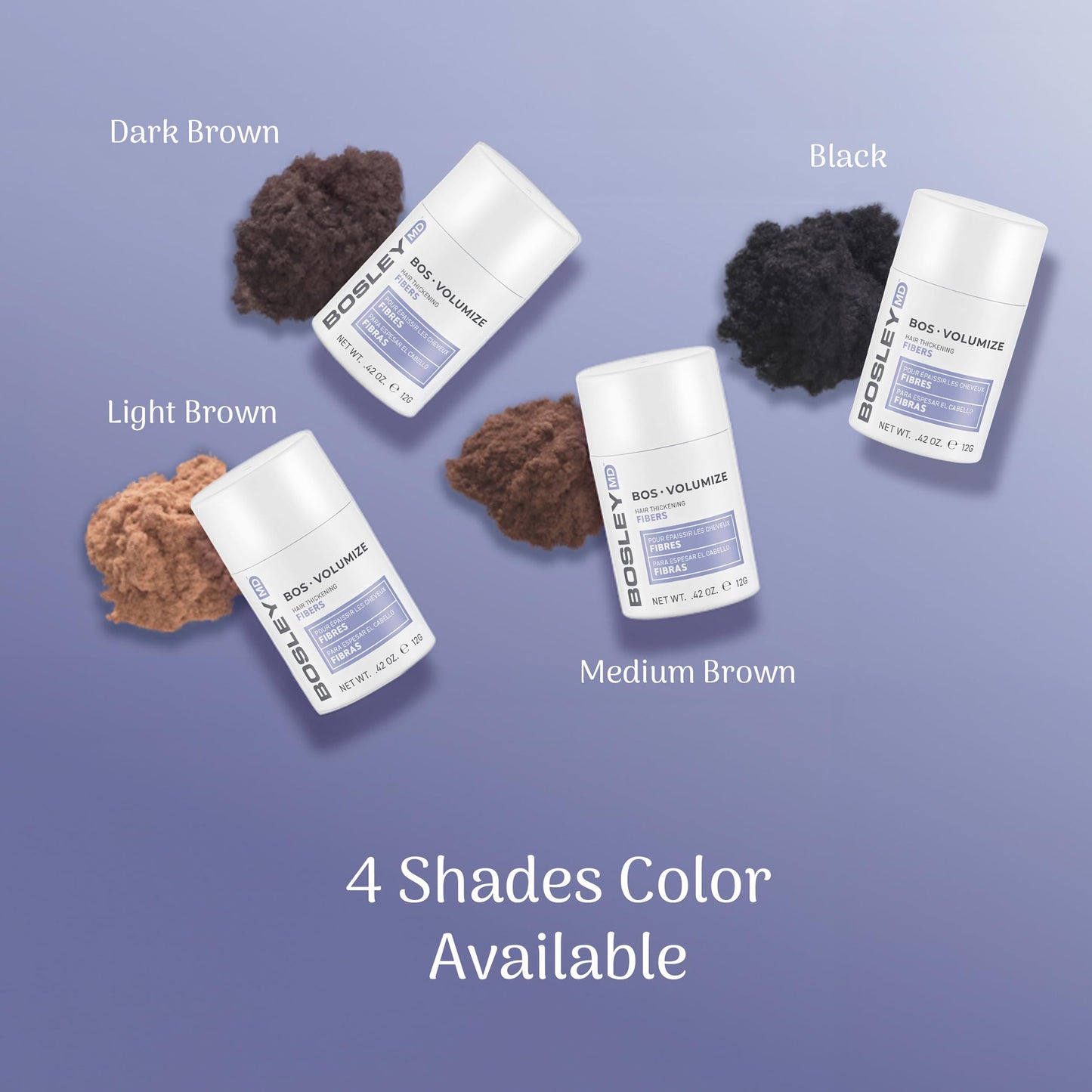 BosleyMD hair thickening fibers ingredient details and net weight info side profile
