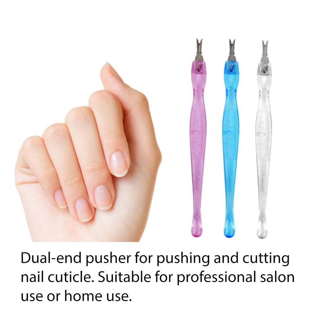 Curved spoon end for pushing back nail cuticles