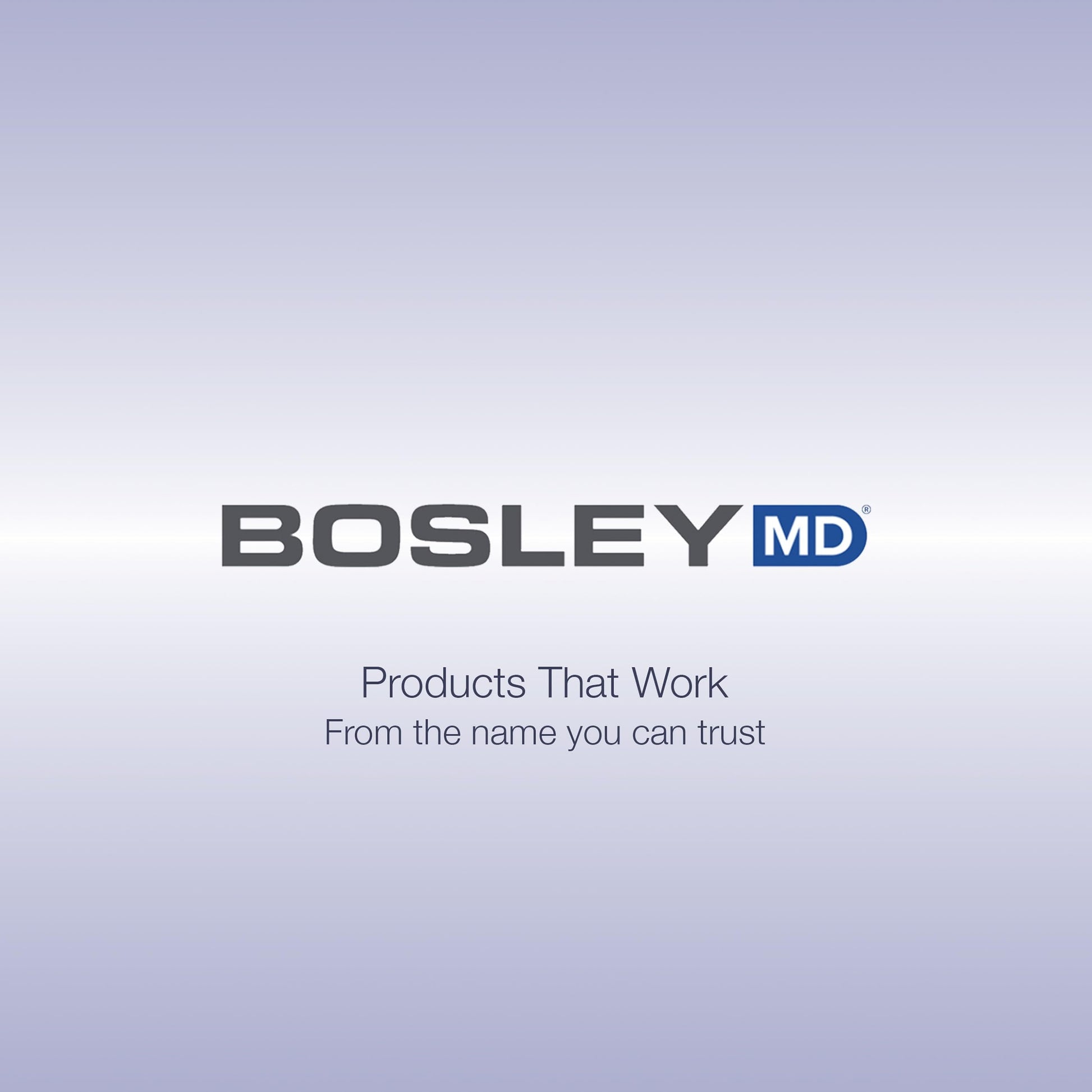 Authentic imported BosleyMD hair building formula bottle base with batch code sticker