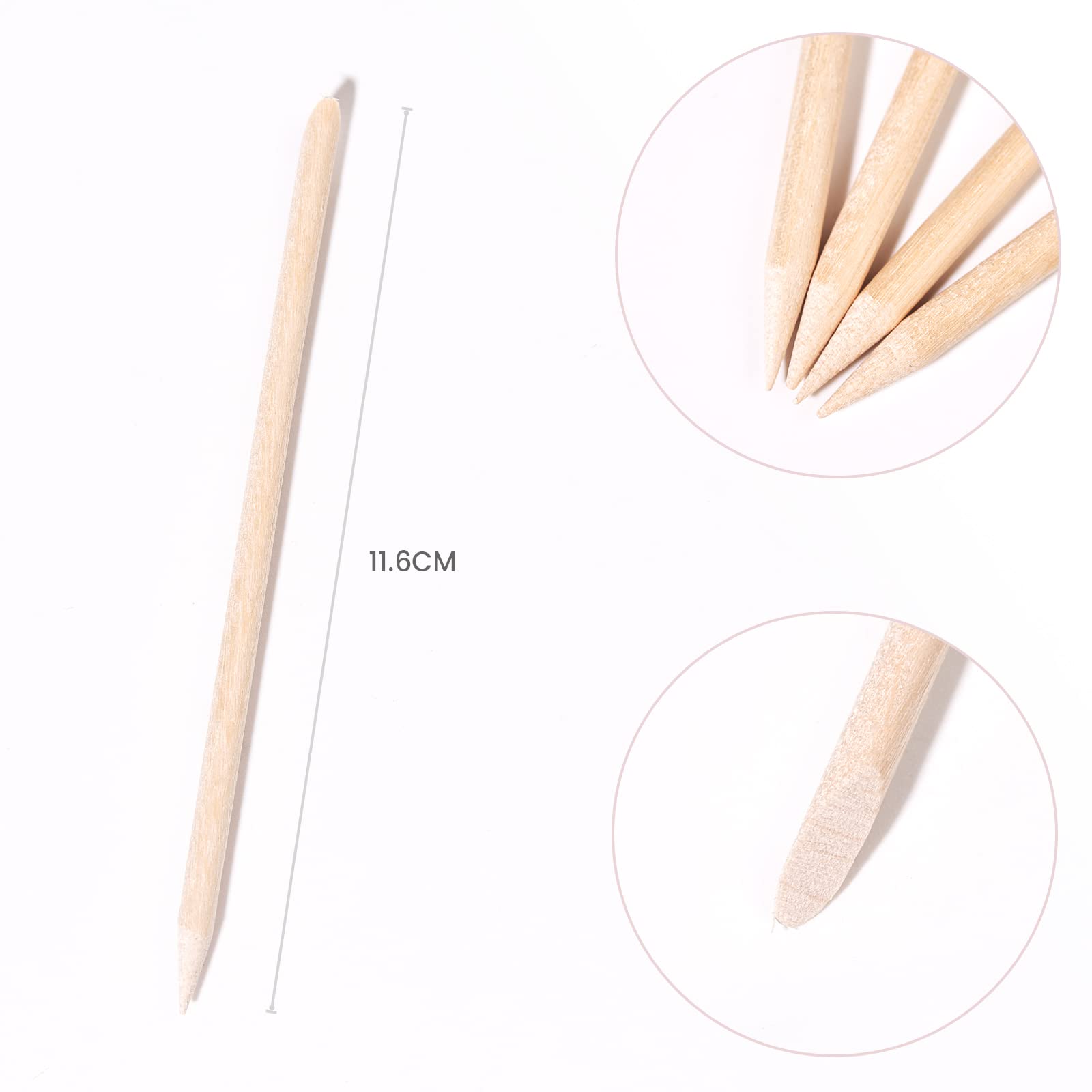 Using wooden cuticle pusher for manicure procedure