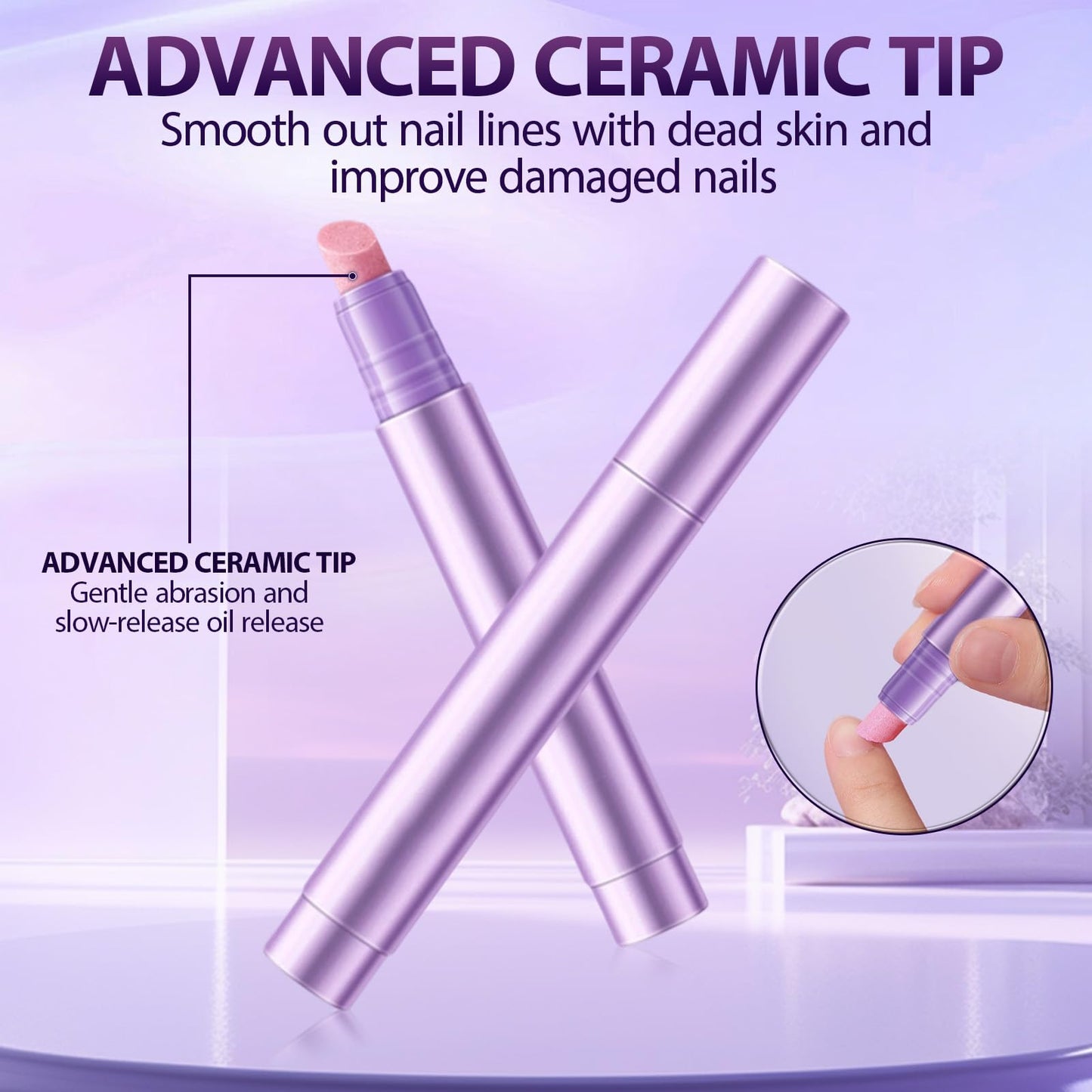 Demonstration of the Plman rotating mechanism dispensing natural essential oil onto the nail bed.