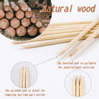 Close up of double-sided wooden cuticle pusher sticks