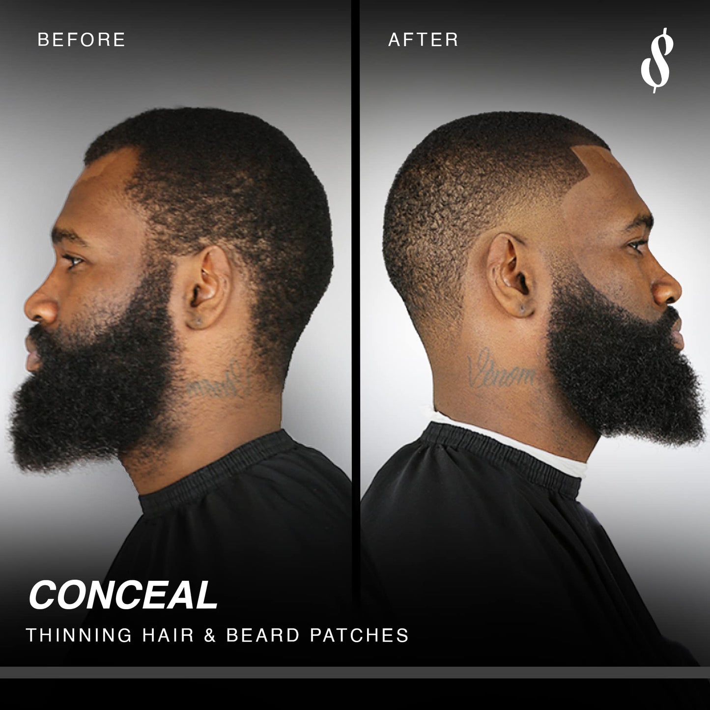 Precision application card being used to create straight crisp hairline edges