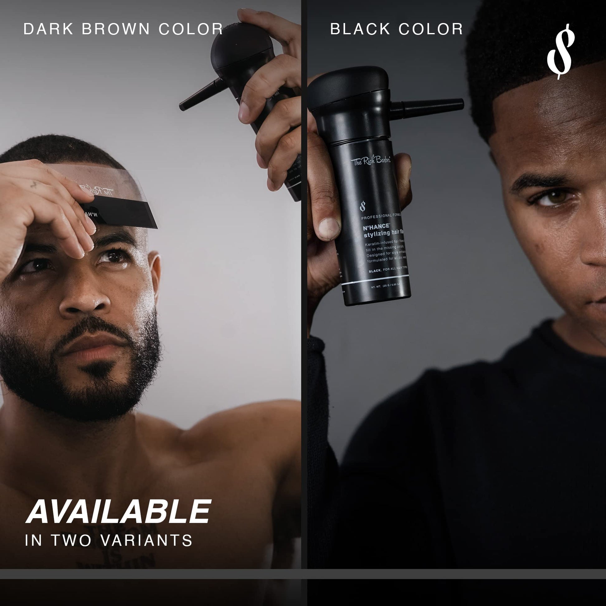 Before and after visualization of patchy beard thickening using the professional grooming set