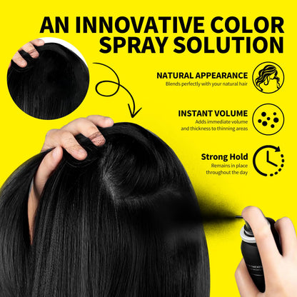 Sevich hair building fibers spray in black color for root touch up