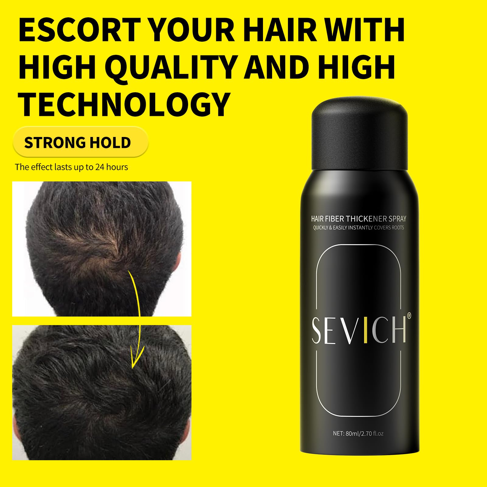 Electrostatic hair building fibers for natural looking density and volume