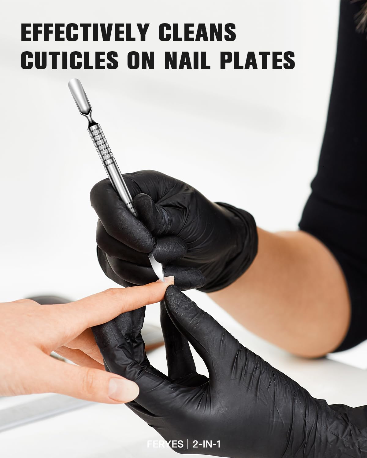 FERYES double sided dead skin remover tool being used on fingernails
