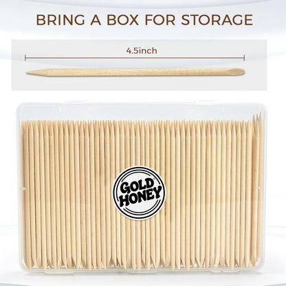 Bcowos 4.5 inch wooden orange sticks for manicures and pedicures.