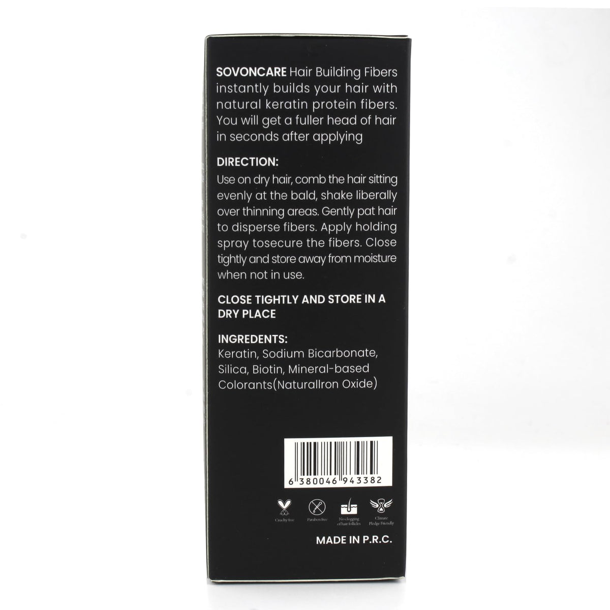 Sovoncare black hair powder container lifestyle shot