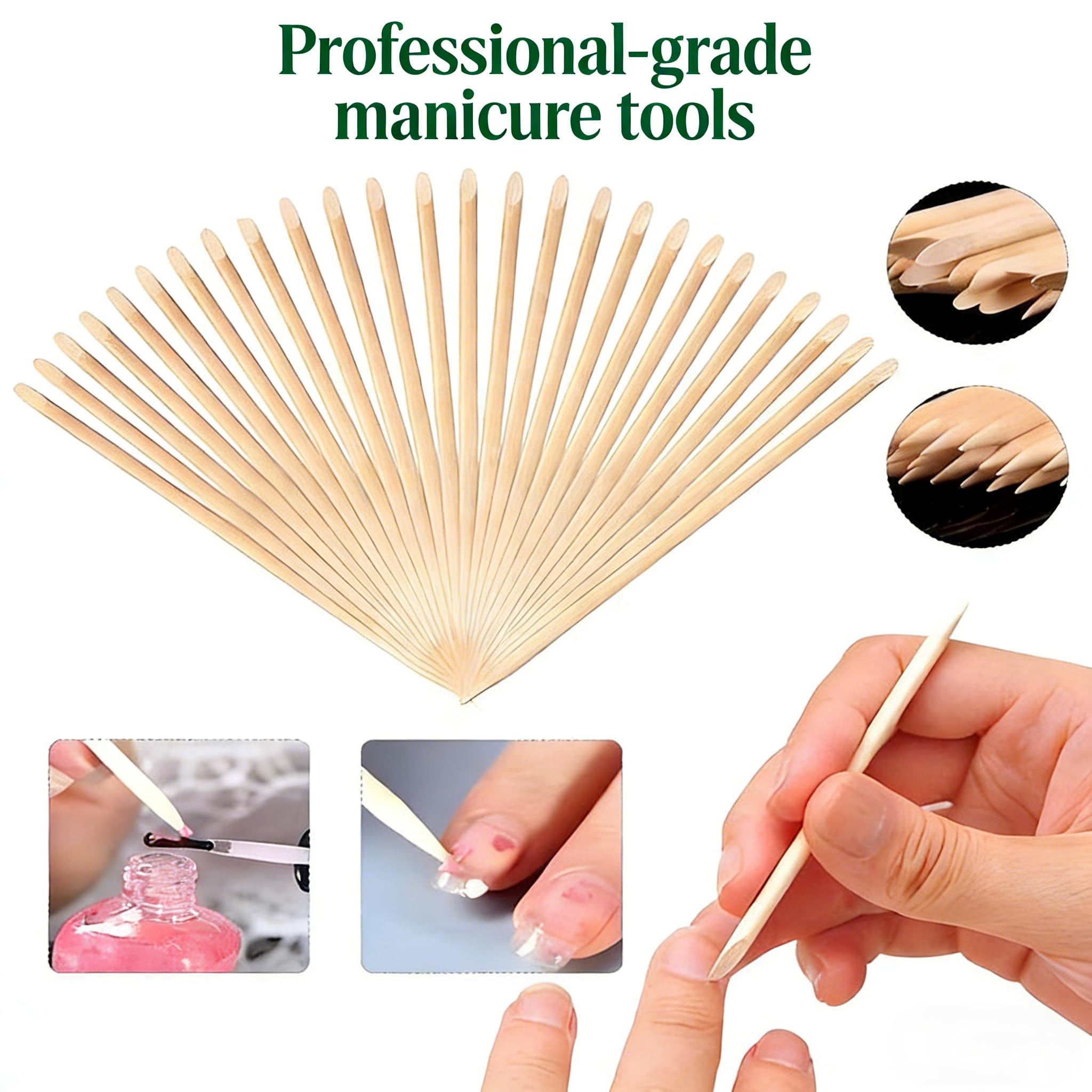 Top view of 100 pack Yofan nail cleaning sticks