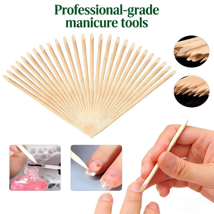Top view of 100 pack Yofan nail cleaning sticks