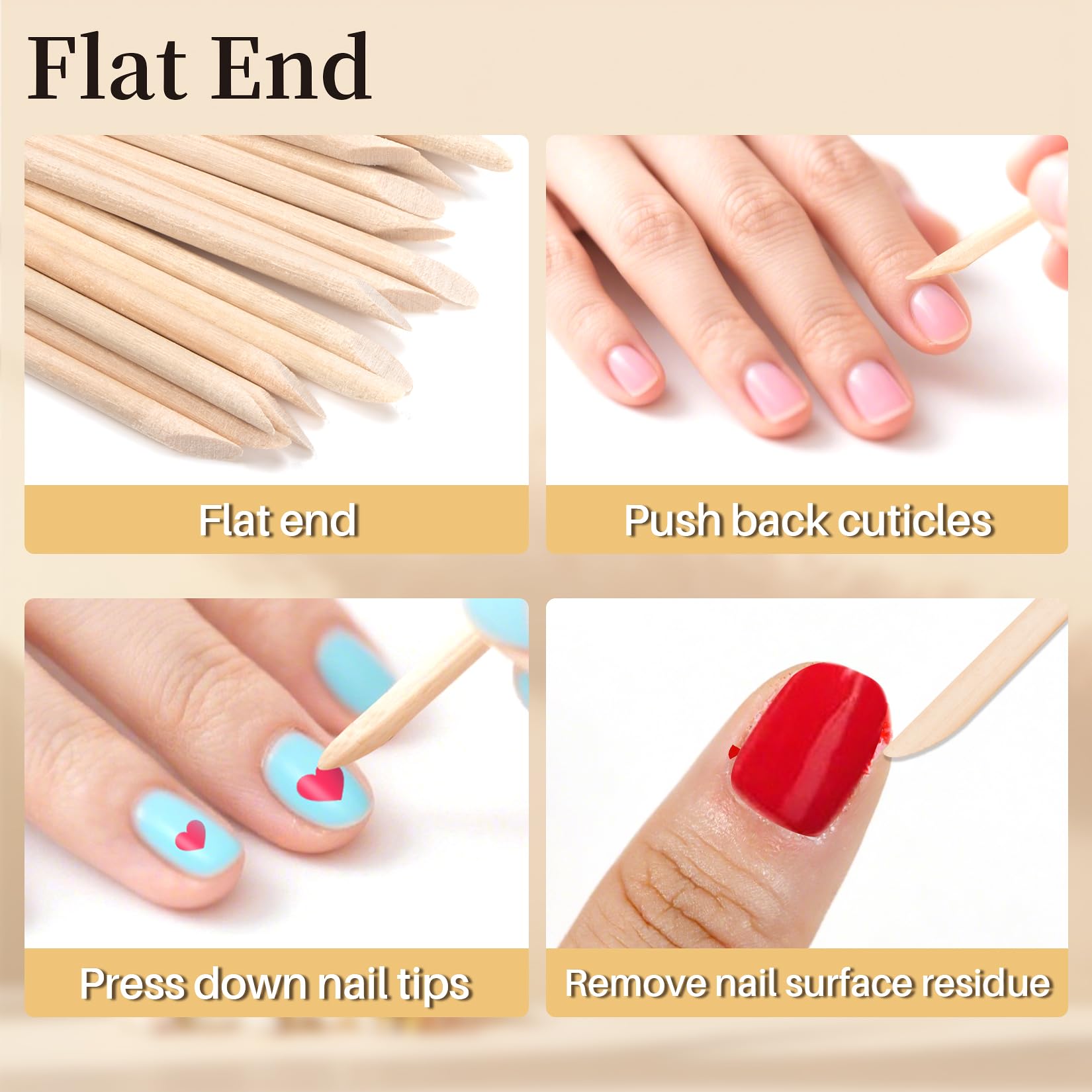 Disposable 4.5 inch orangewood sticks for home salon use