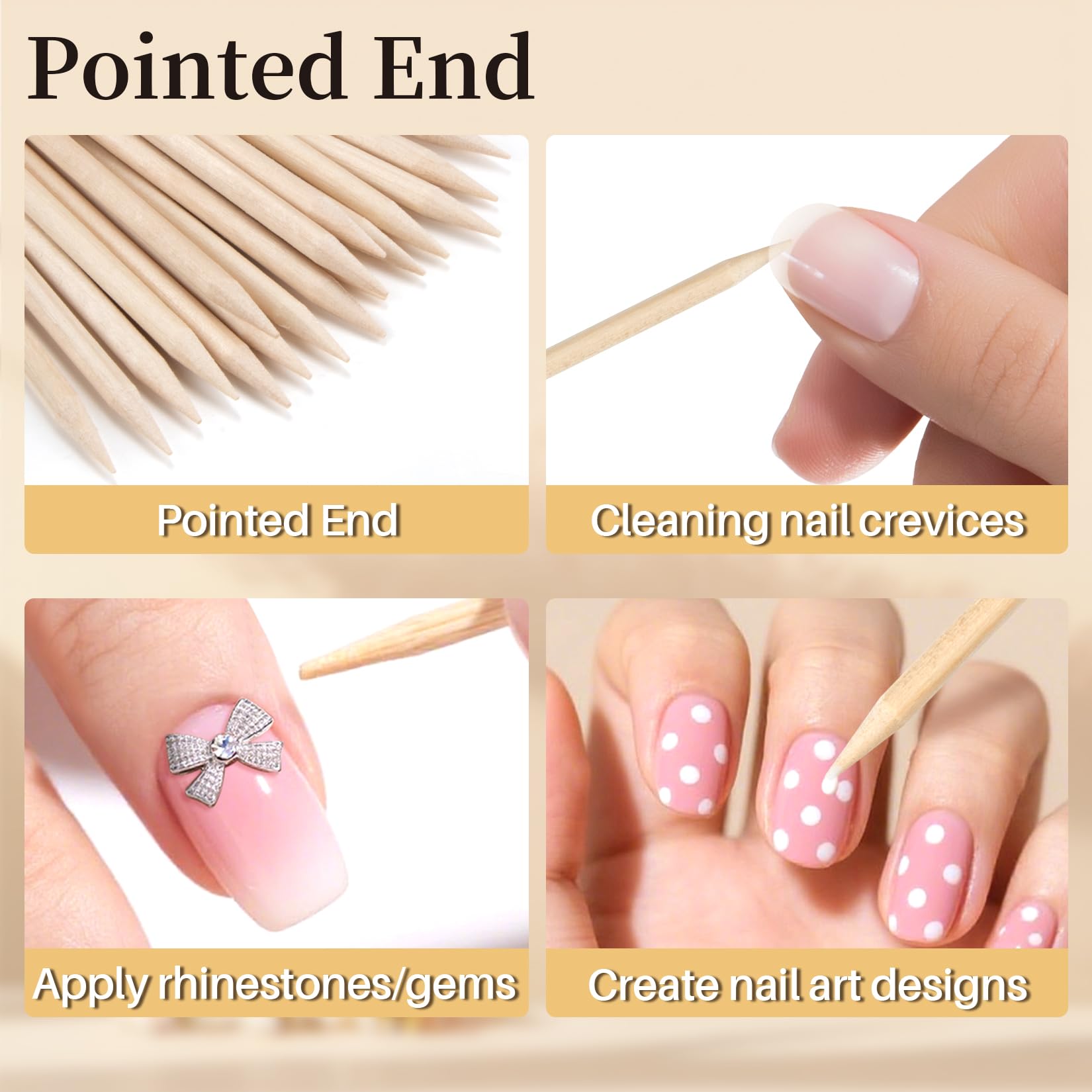 Precision nail art wooden stick picking up rhinestone decorations