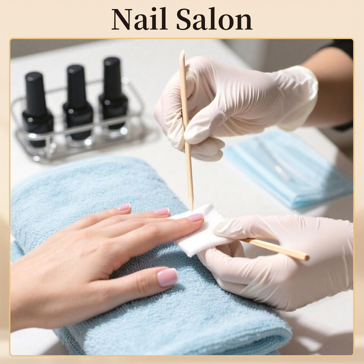 Hygienic single use wooden manicure tools for under nail cleaning