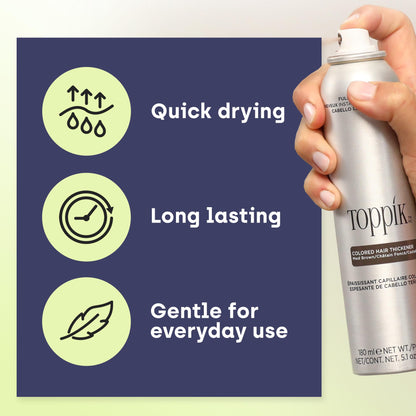 Toppik hair concealer spray in light brown shade for thinning hair coverage