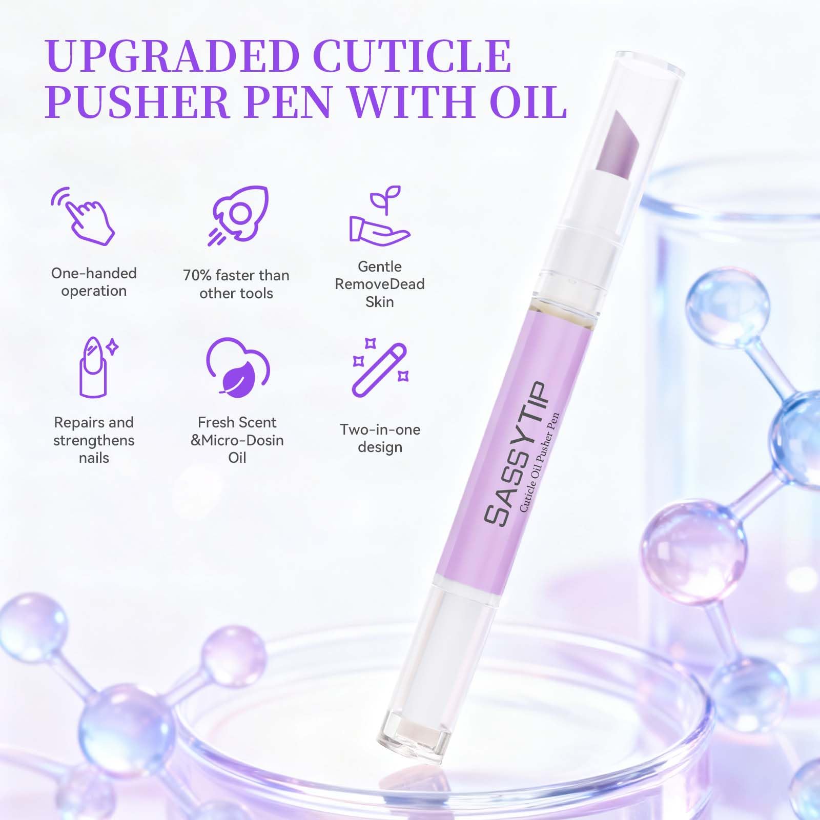 Portable Sassytip nail oil pen held in hand