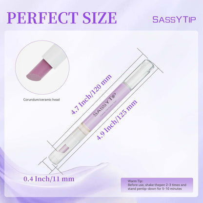 Sassytip pen applied to fingernail cuticle