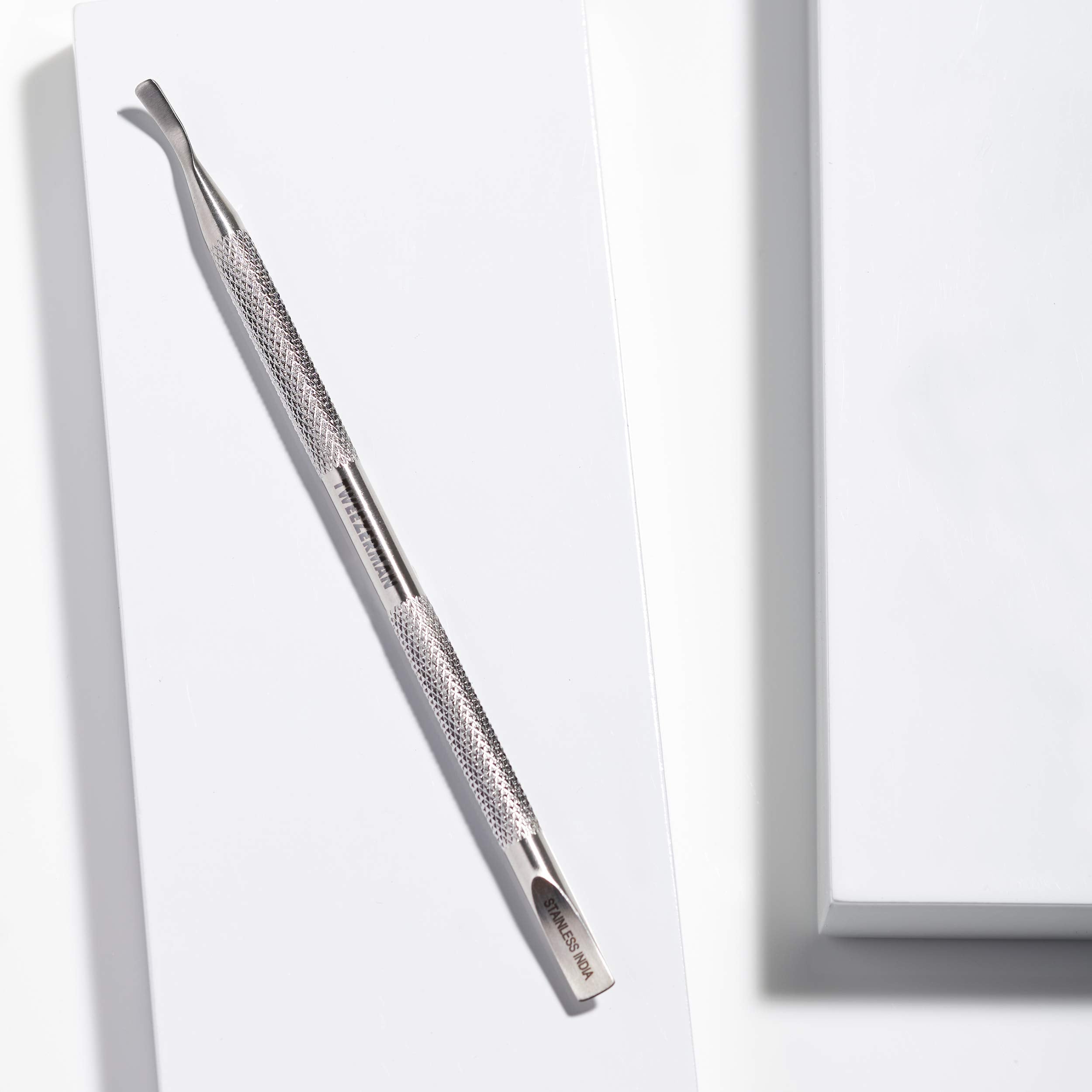 Stainless steel Tweezerman cuticle pusher for professional nail care
