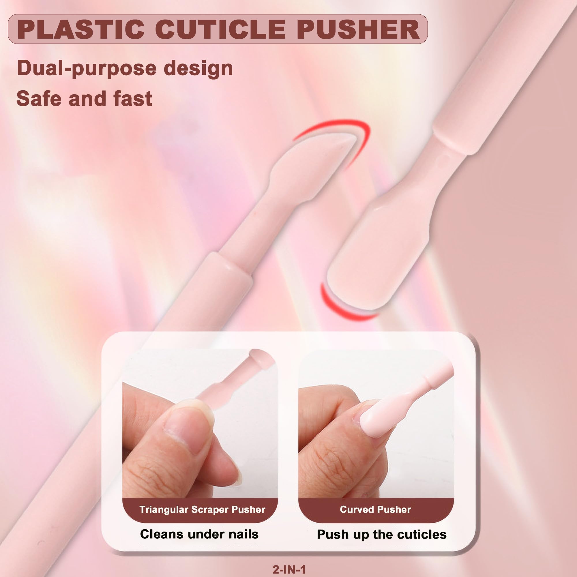 Close up view of the dual-ended cuticle pusher tip.