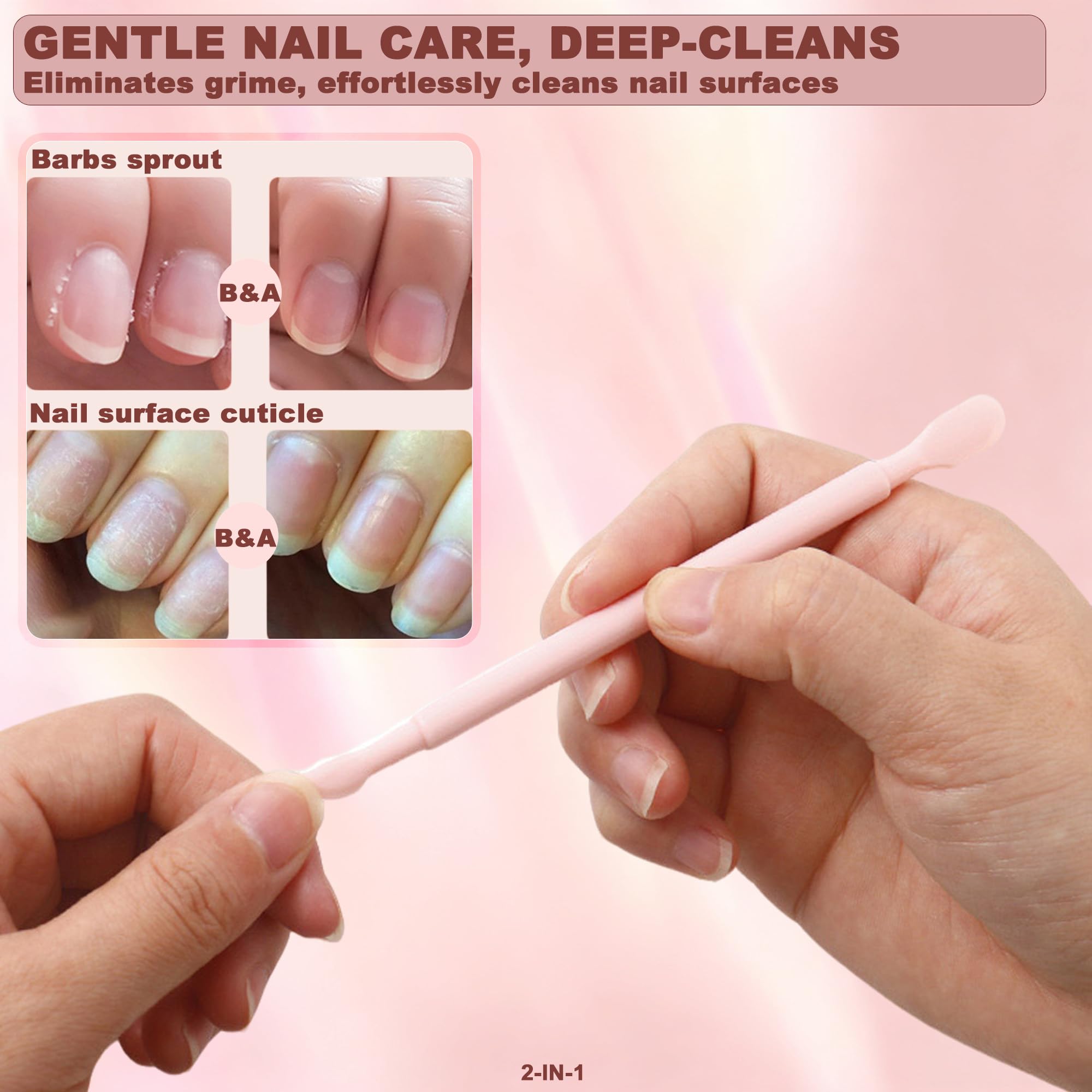 Pastel colored plastic cuticle pusher tools for manicure.