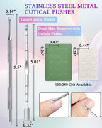 Stainless steel loop cuticle pusher showing dual-ended grooming tips close up.