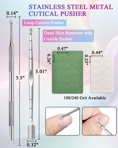 Stainless steel loop cuticle pusher showing dual-ended grooming tips close up.