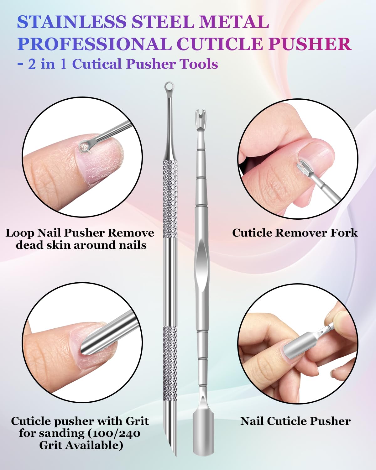 Kunshnbei professional nail care tool kit with replacement abrasive nail files.