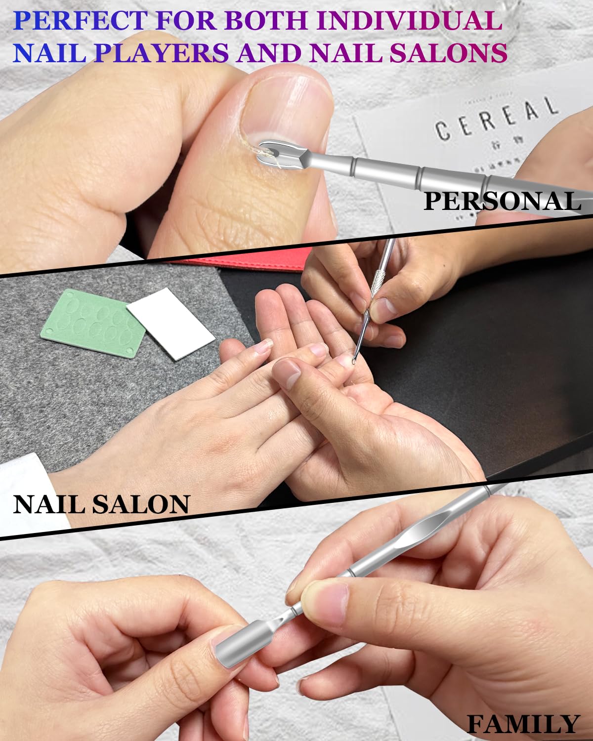 Professional Russian prep style loop cuticle instrument for salon nail treatment.