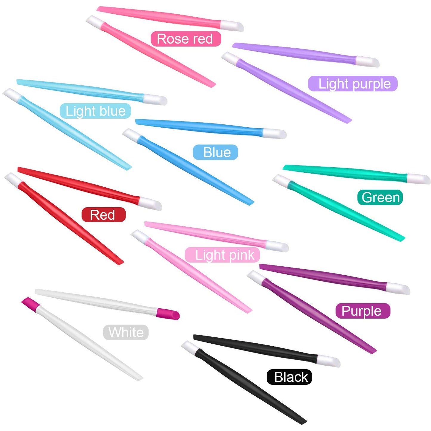 Top down view of 30 pieces rubber nail art tools