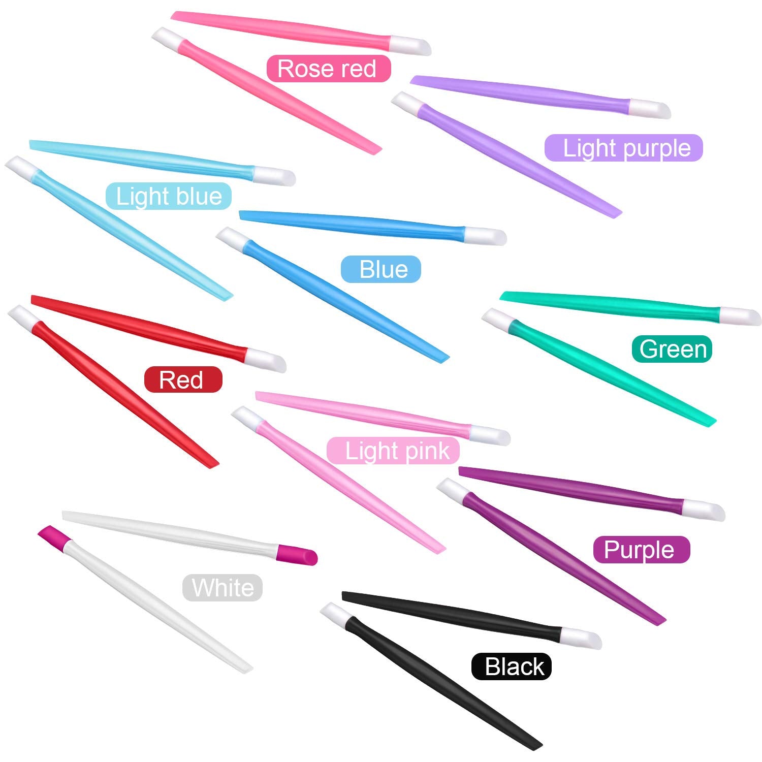Top down view of 30 pieces rubber nail art tools