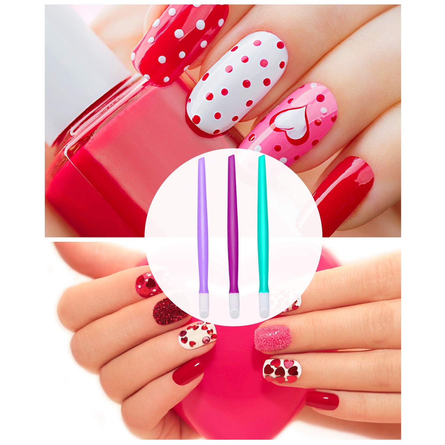 Side profile of plastic handle cuticle pusher tool