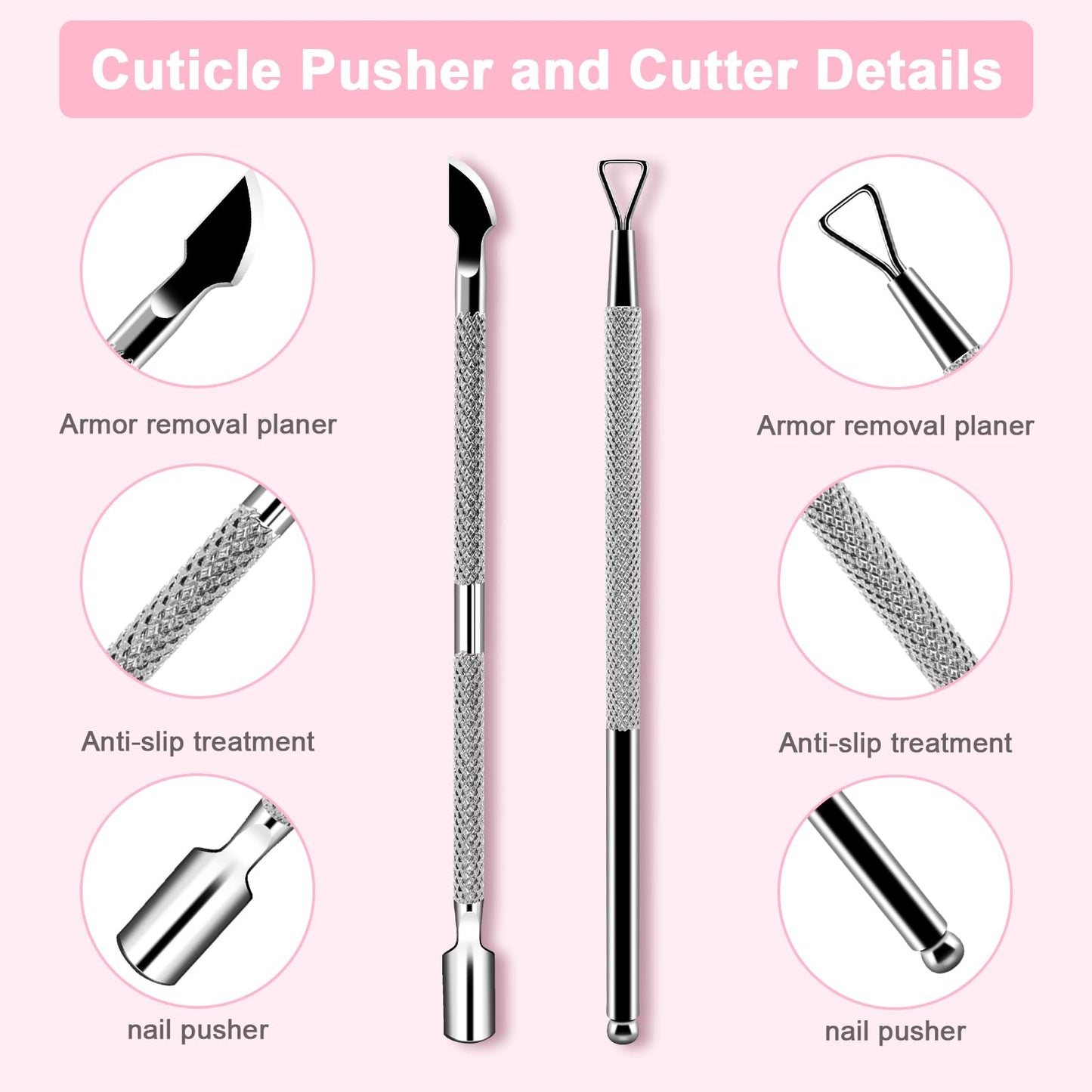 Close up of triangular nail scraper head for gel removal