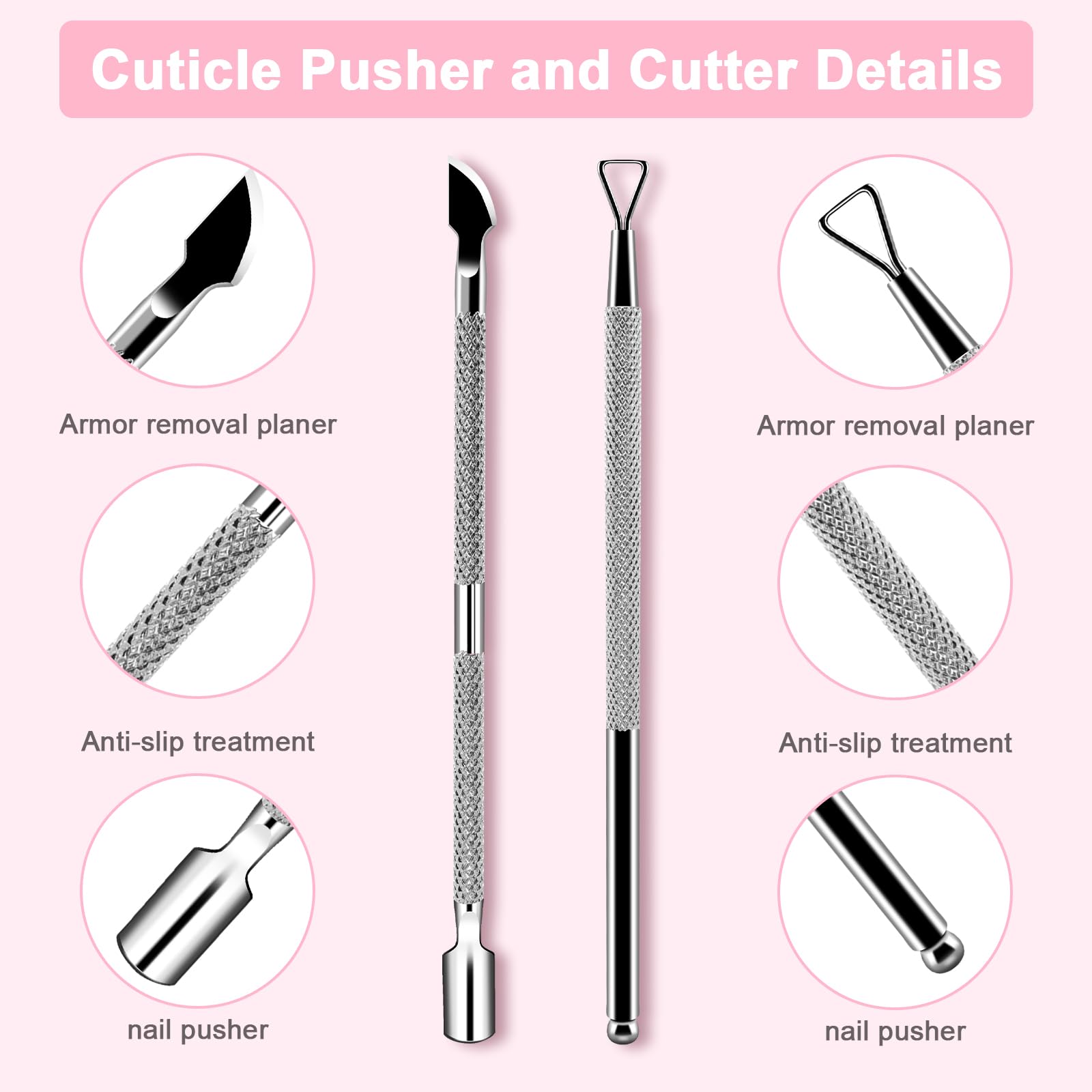 Close up of triangular nail scraper head for gel removal