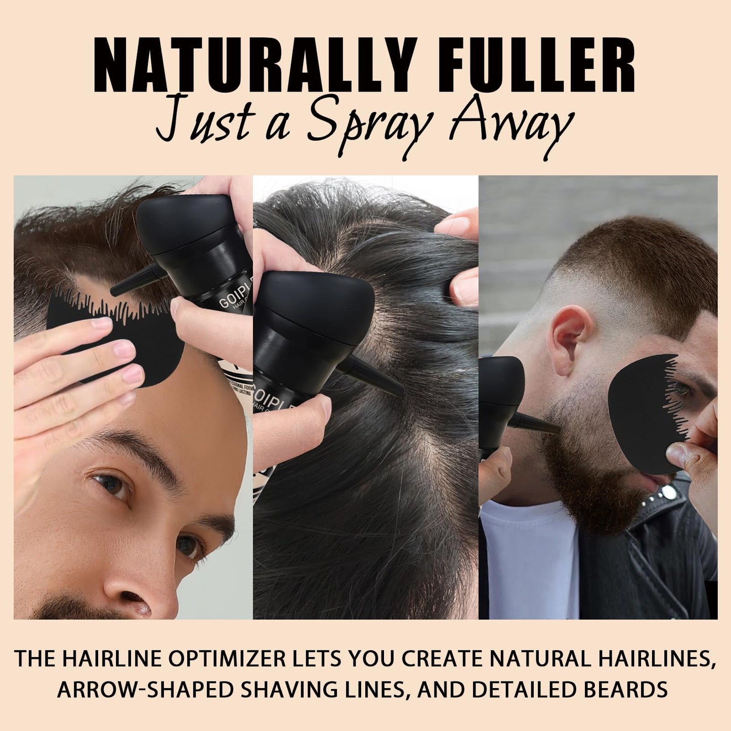 WOZUTUNT black keratin hair loss concealer powder being applied to a thinning crown.