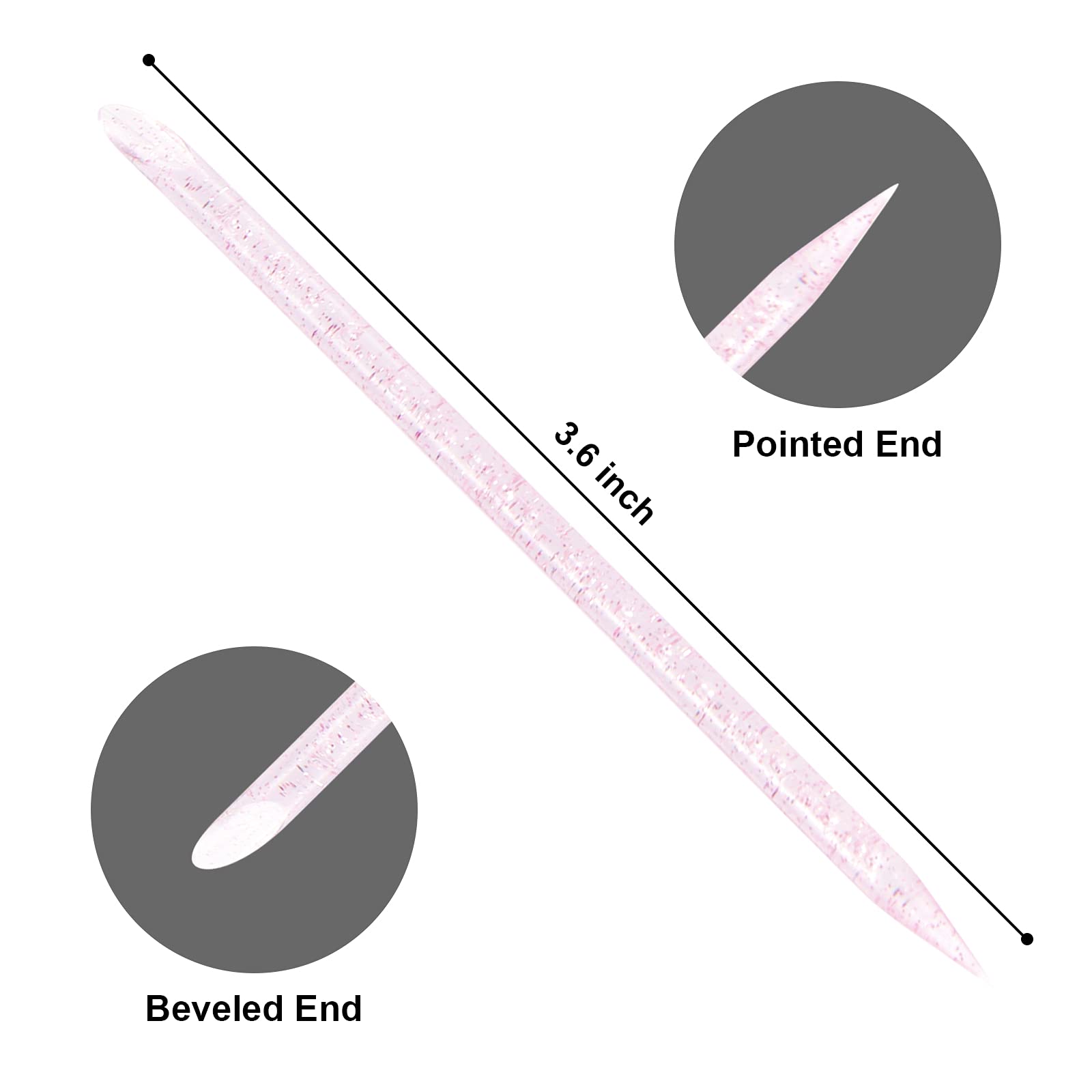 Close up of double sided cuticle pusher tips