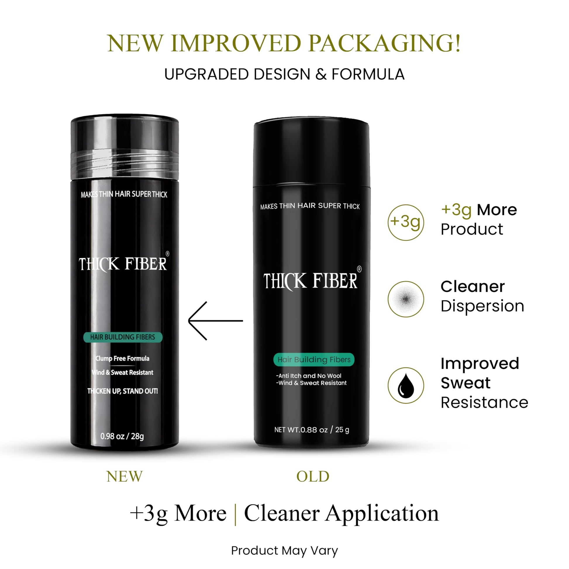 Thick Fiber keratin hair powder container showing application nozzle for bald spots