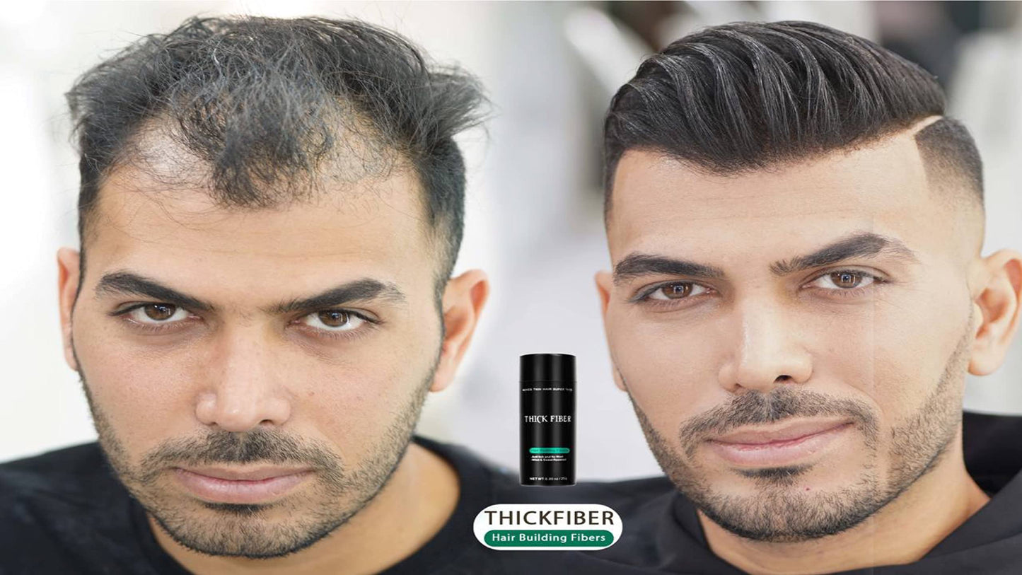 Thick Fiber black hair thickening powder premium packaging for men and women