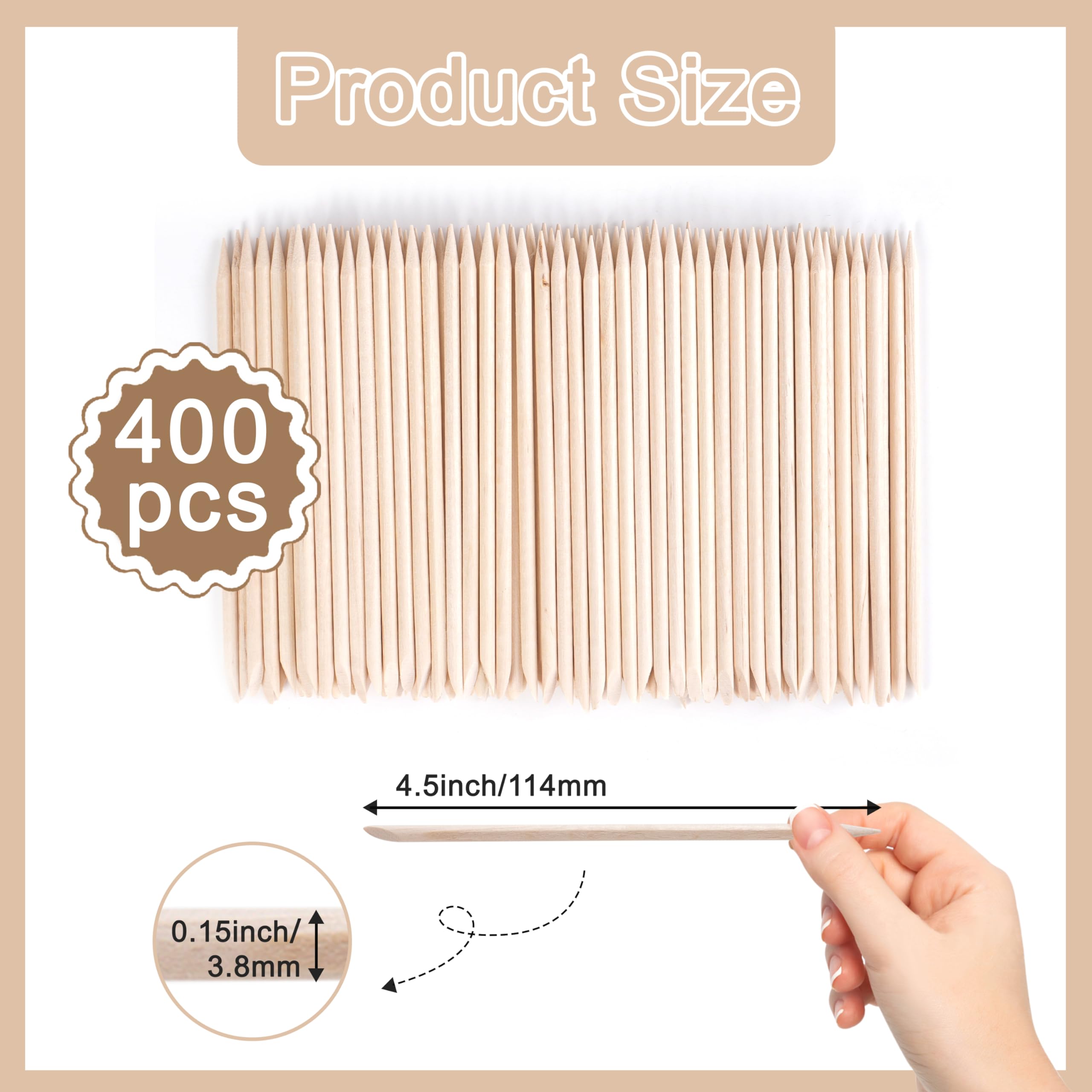 Df Dualferv wooden cuticle pusher sticks in bulk pack