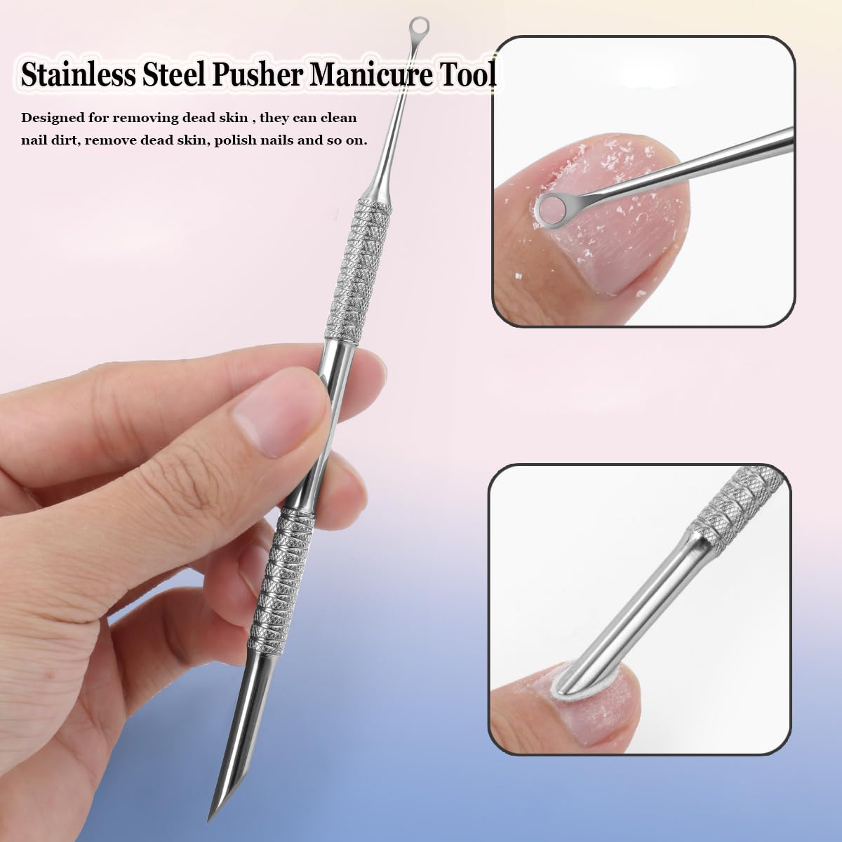 Professional nail prep tool showing the sandpaper application process
