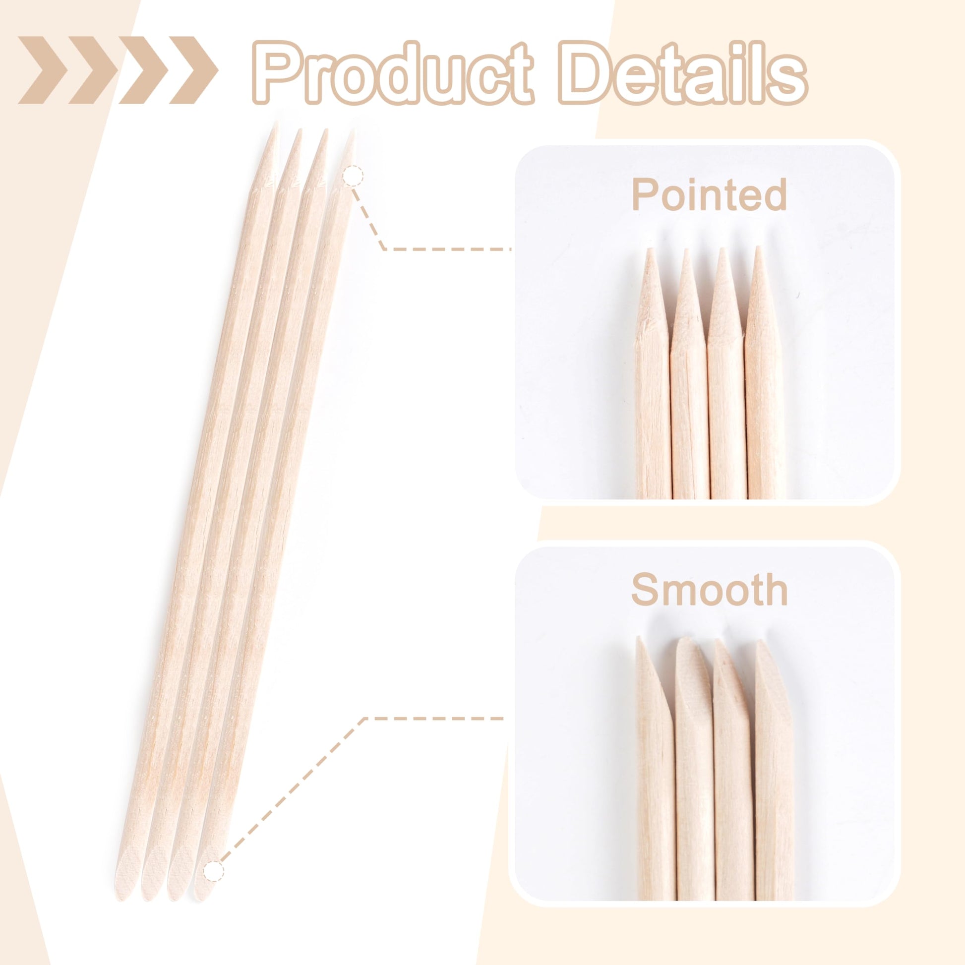 Double ended orange wood sticks for manicure and pedicure