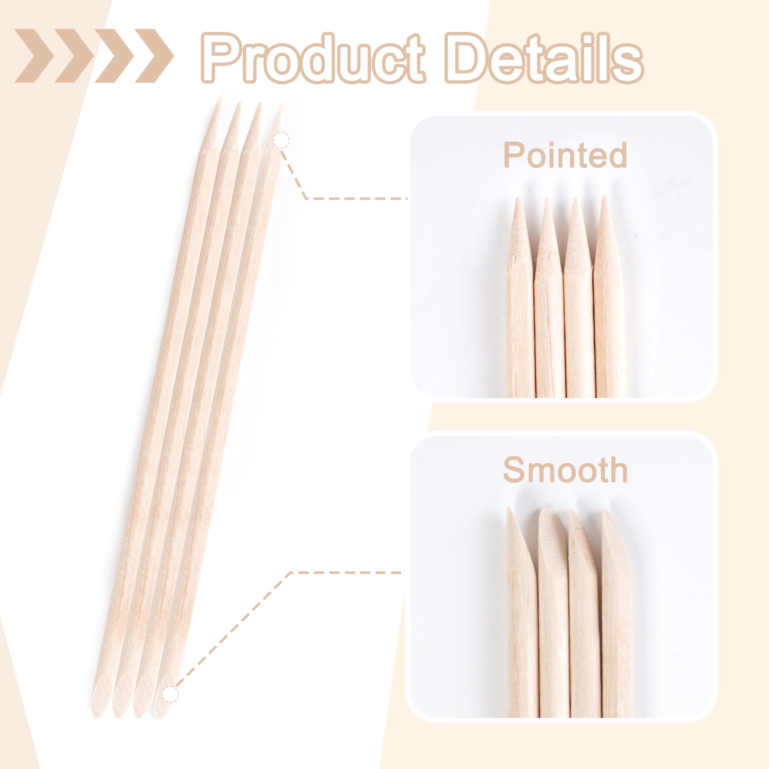 Double ended orange wood sticks for manicure and pedicure