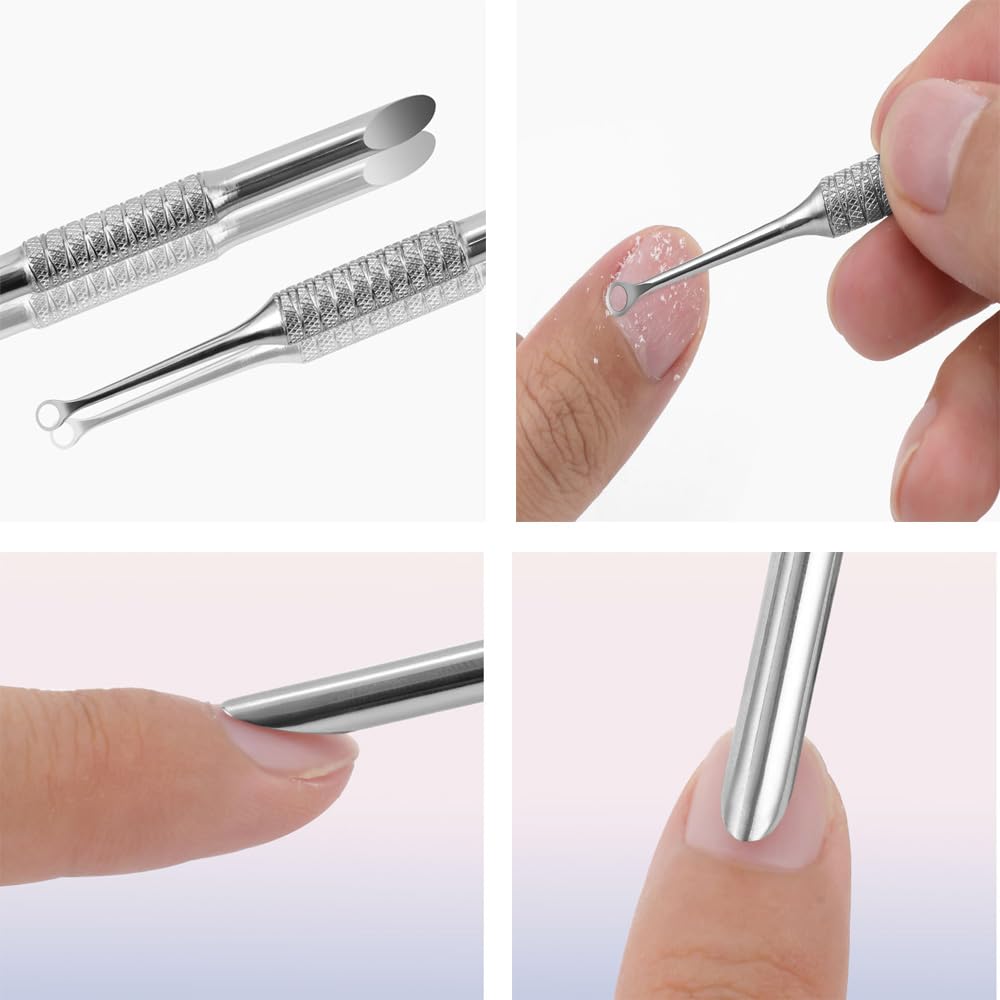 Ergonomic non-slip handle of the Kachimoo dual sided cuticle remover
