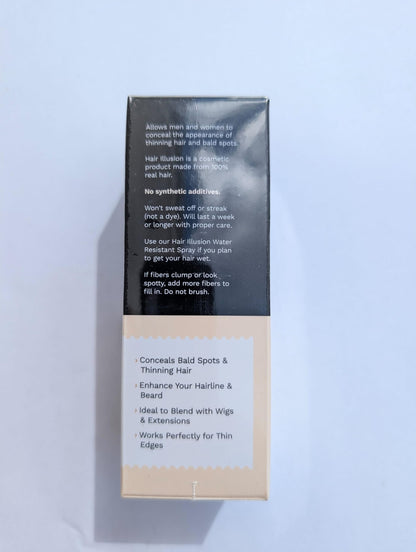 Real hair fibers for bald spot coverage showing premium bottle cap