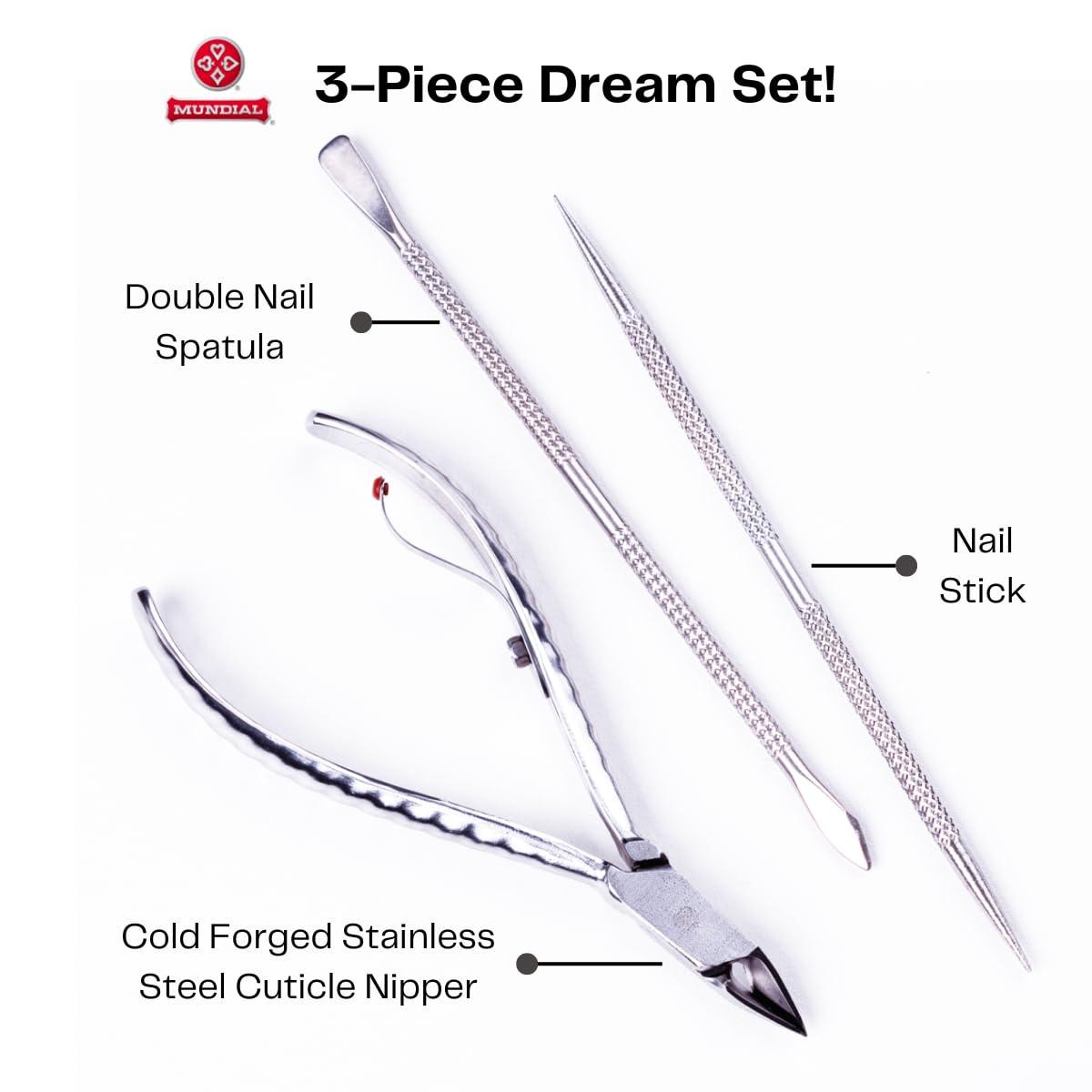Mundial professional cuticle nipper with ergonomic handle design