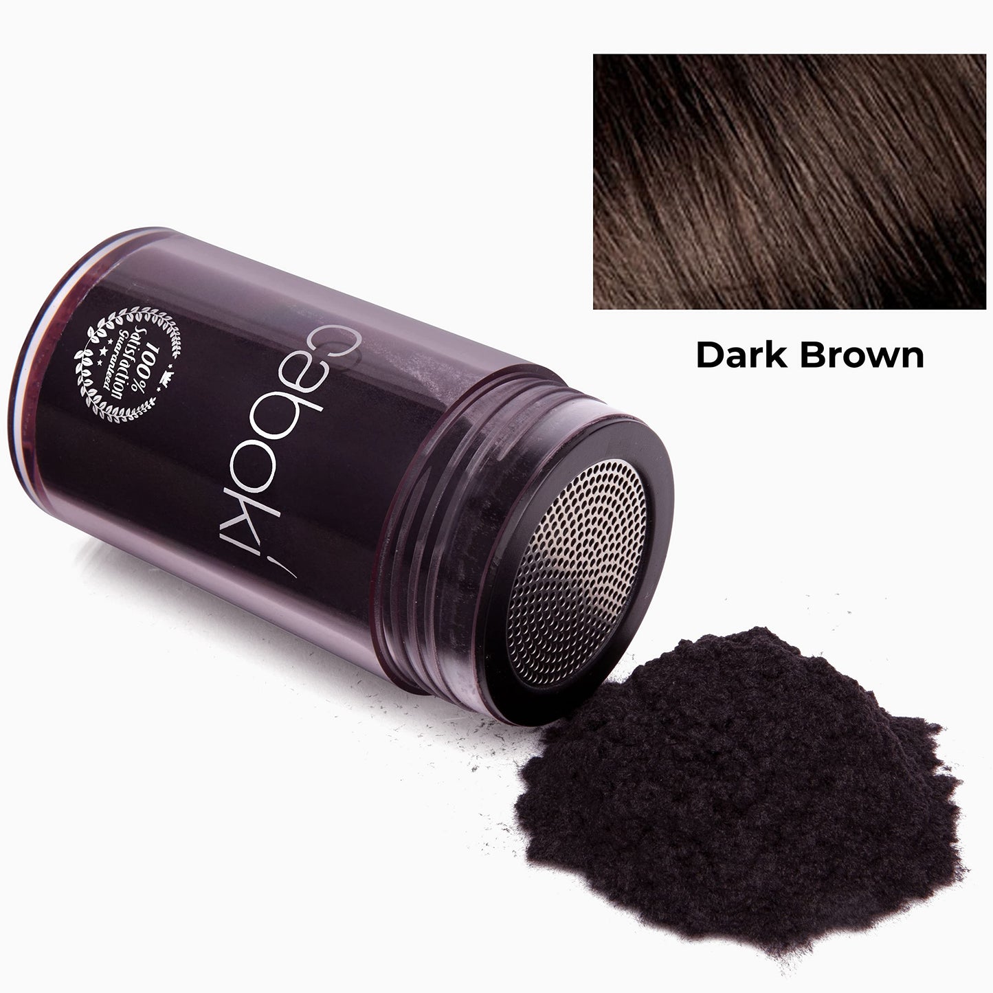 The Caboki Co natural plant fiber hair building product for instant styling.